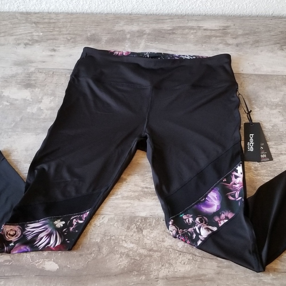 Bebe | Sport Floral and Mesh Leggings Size XL - Picture 4 of 5